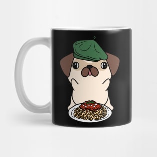 Dog eating Spaghetti - Pug Mug